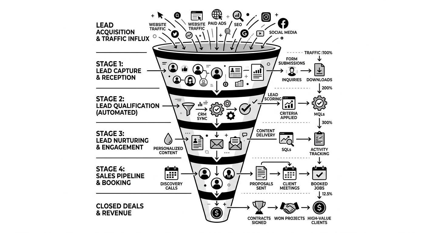 Sample lead pipeline dashboard mockup